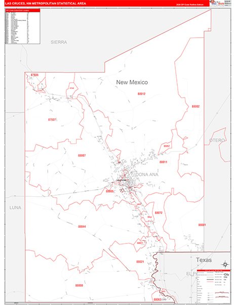Las Cruces Metro Area Wall Map